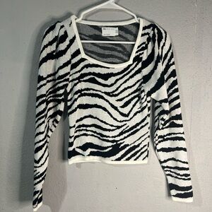 Zebra Print Long Sleeve Sweater